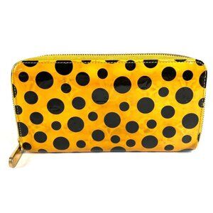 Louis Vuitton Wallet Zippy Patent Leather Yellow Black